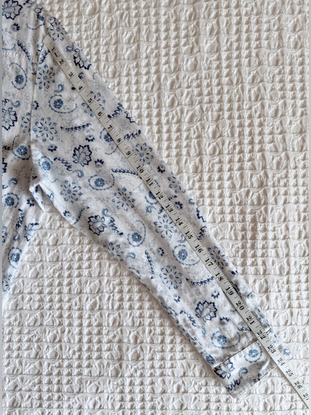 Pendleton Western Pearl Snap Shirt Women’s XL Blue White Paisley Cotton Cowgirl - Picture 12 of 12
